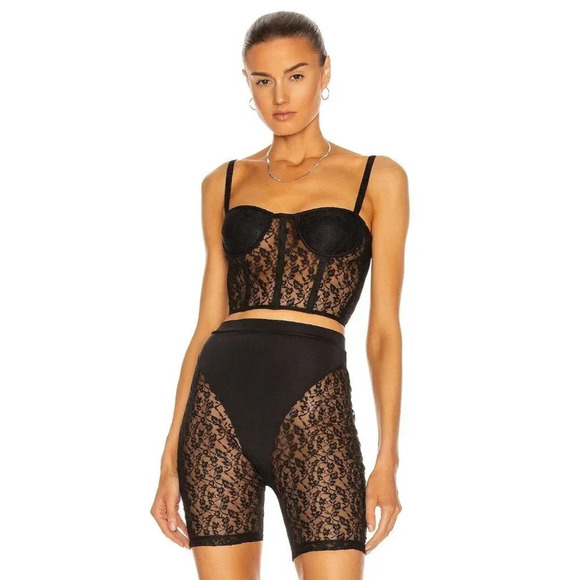 LaQuan Smith for FWRD Lace Bustier Top in Black XSmall New Womens Camisole Tank - Picture 1 of 9
